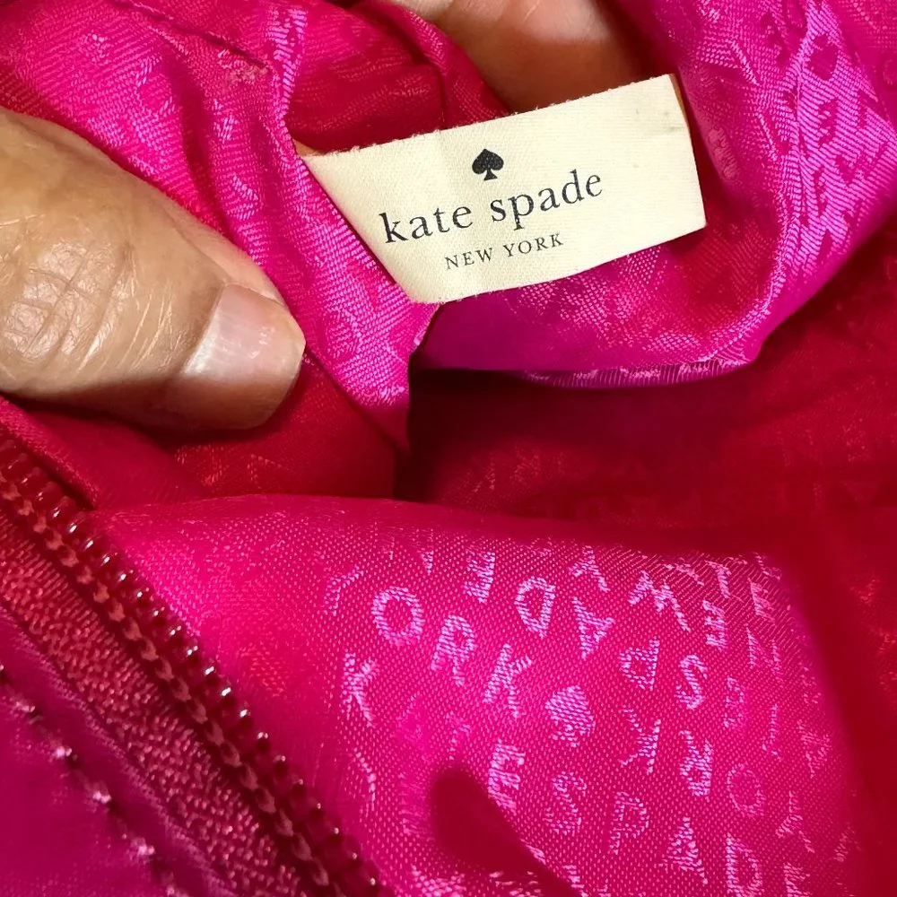 Kate spade  New York pinknylon  tote with leather straps and crossbody strap